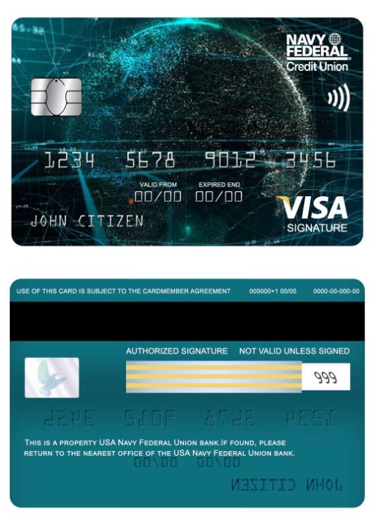 USA Navy Federal Union bank visa signature card